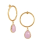 Preview: Fashionable earring made from brass, goldplated with Rosequartz